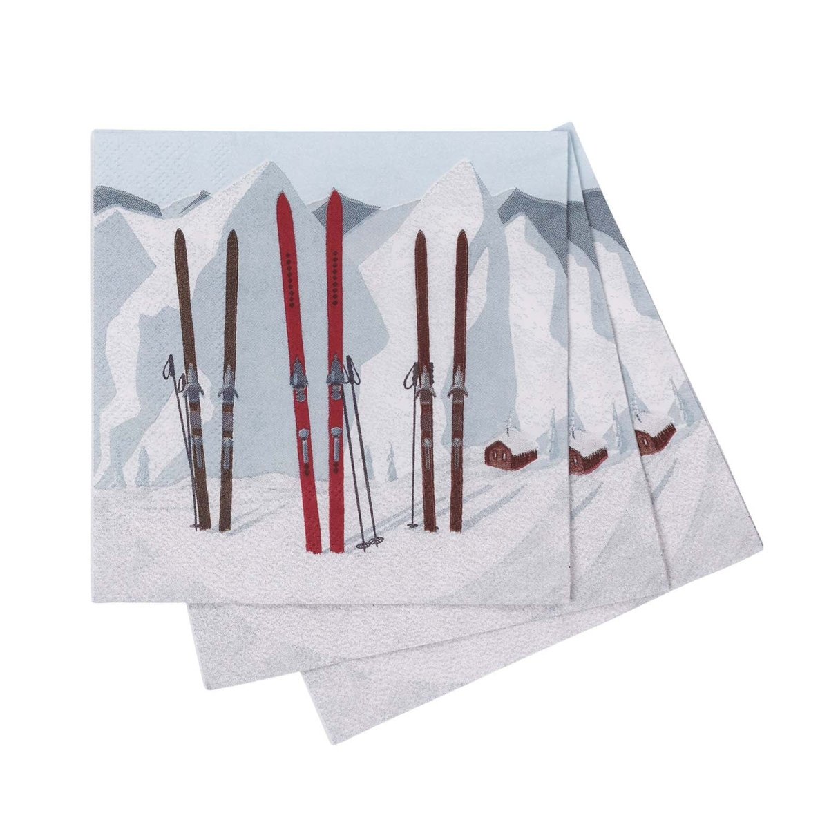 Nordic Ski Paper Cocktail Napkins (Pack of 20) Paper Cocktail Napkin - rockflowerpaper