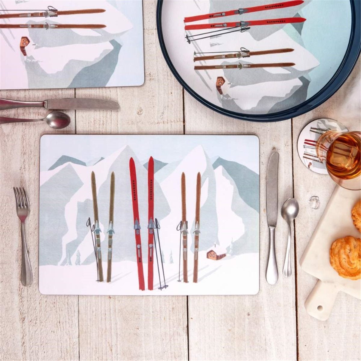 Nordic Ski Placemat Set 4 Placemat - rockflowerpaper