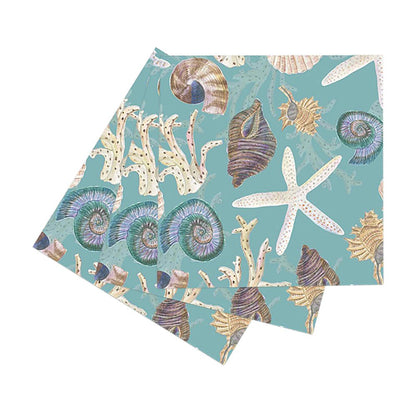 Ocean Sea Treasures Coastal Cocktail Napkins (Pack of 20) Paper Cocktail Napkin - rockflowerpaper