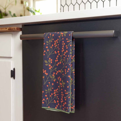 Orange Berries Blu Kitchen Tea Towel Kitchen Towel - rockflowerpaper