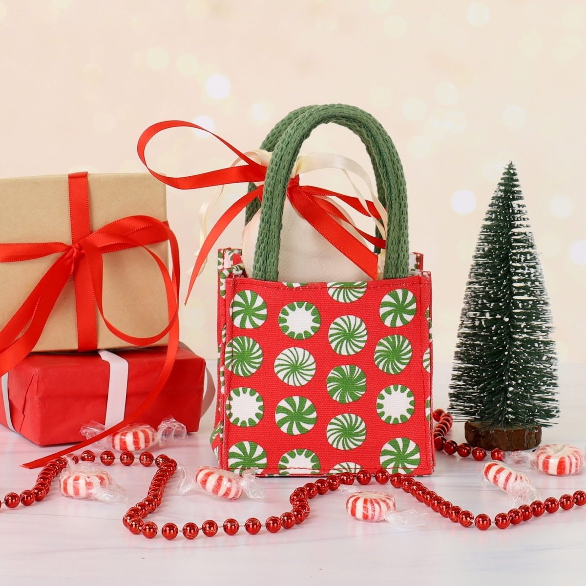 Peppermint Candy Reusable Tincy Wincy Small Gift B Gift Bag - Rockflowerpaper
