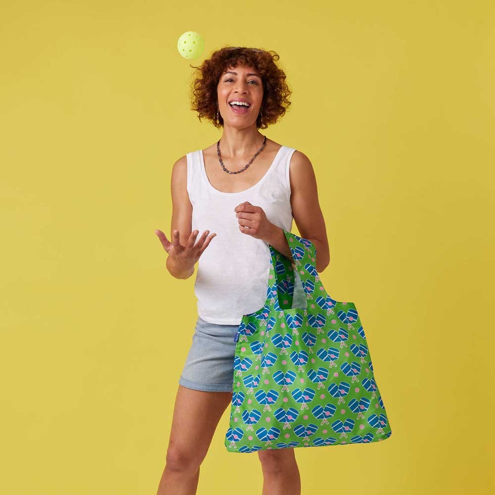 Pickleball Fun blu Bag Reusable Shopping Bag - Machine washable Reusable Shopping Bag - rockflowerpaper