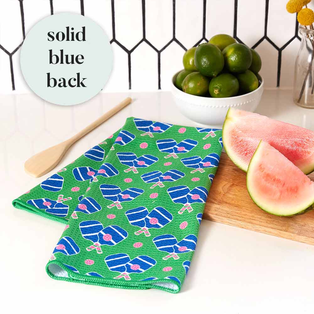 Pickleball Fun blu Kitchen Tea Towel Kitchen Towel - rockflowerpaper