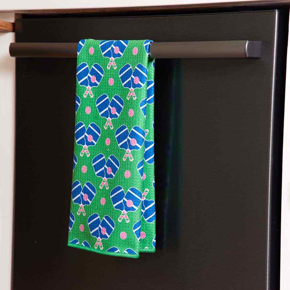 Pickleball Fun blu Kitchen Tea Towel Kitchen Towel - rockflowerpaper