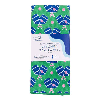 Pickleball Fun blu Kitchen Tea Towel Kitchen Towel - rockflowerpaper