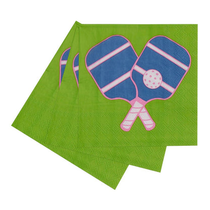 Pickleball Green Paper Cocktail Napkins (Pack of 20) Paper Cocktail Napkin - rockflowerpaper