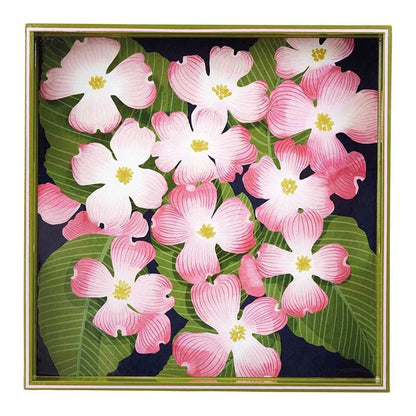 Pink Dogwood 15 Inch Square Tray Tray - rockflowerpaper