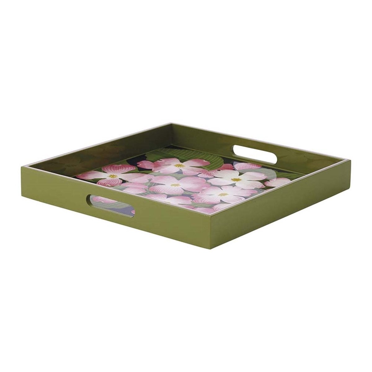 Pink Dogwood 15 Inch Square Tray Tray - rockflowerpaper