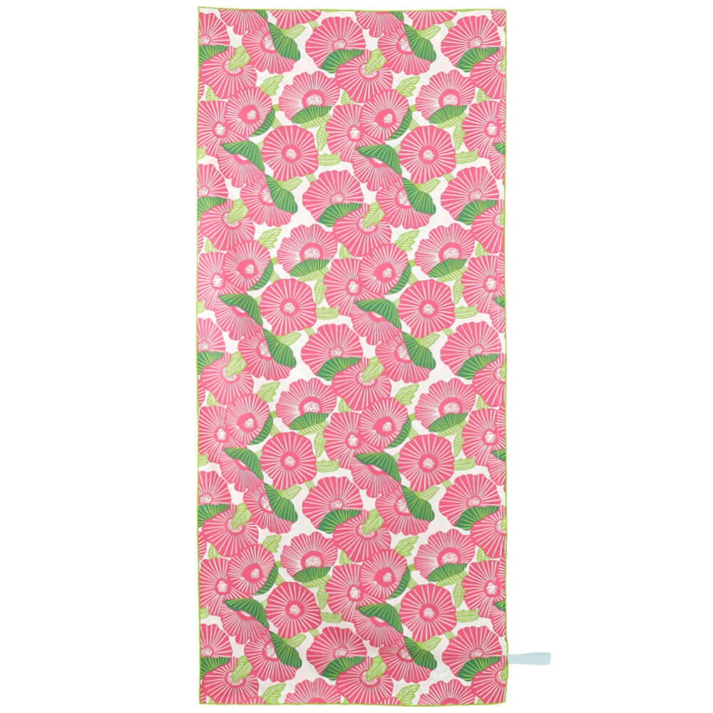 Pink Papaver Reversible Eco Beach Towel Beach Towel - Rockflowerpaper