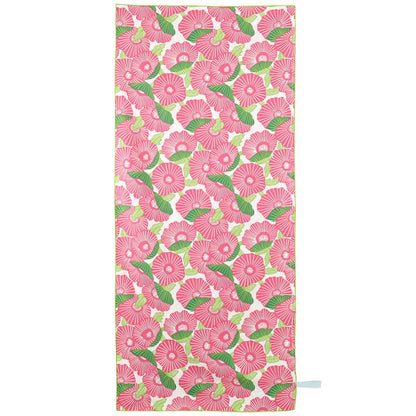 Pink Papaver Reversible Eco Beach Towel Beach Towel - Rockflowerpaper