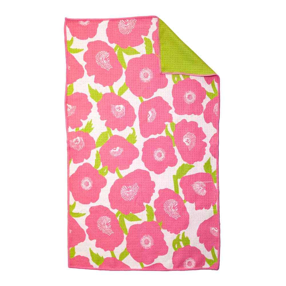 Pink Poppies blu Kitchen Tea Towel Kitchen Towel - rockflowerpaper