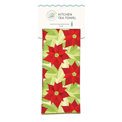 Poinsettia Eco Kitchen Tea Towel Tea Towel - Rockflowerpaper