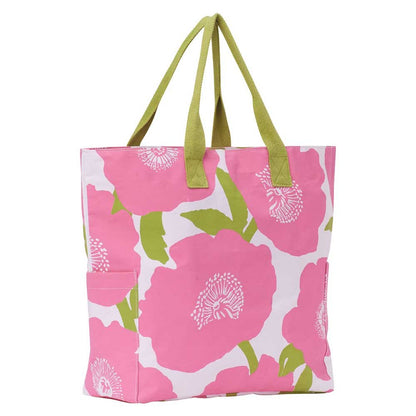 Poppies Pink Carryall Tote - rockflowerpaper