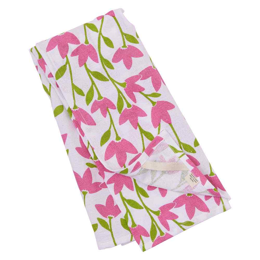 Poppies Pink Cotton Kitchen Towel (Set 3) Cotton Kitchen Towel - rockflowerpaper