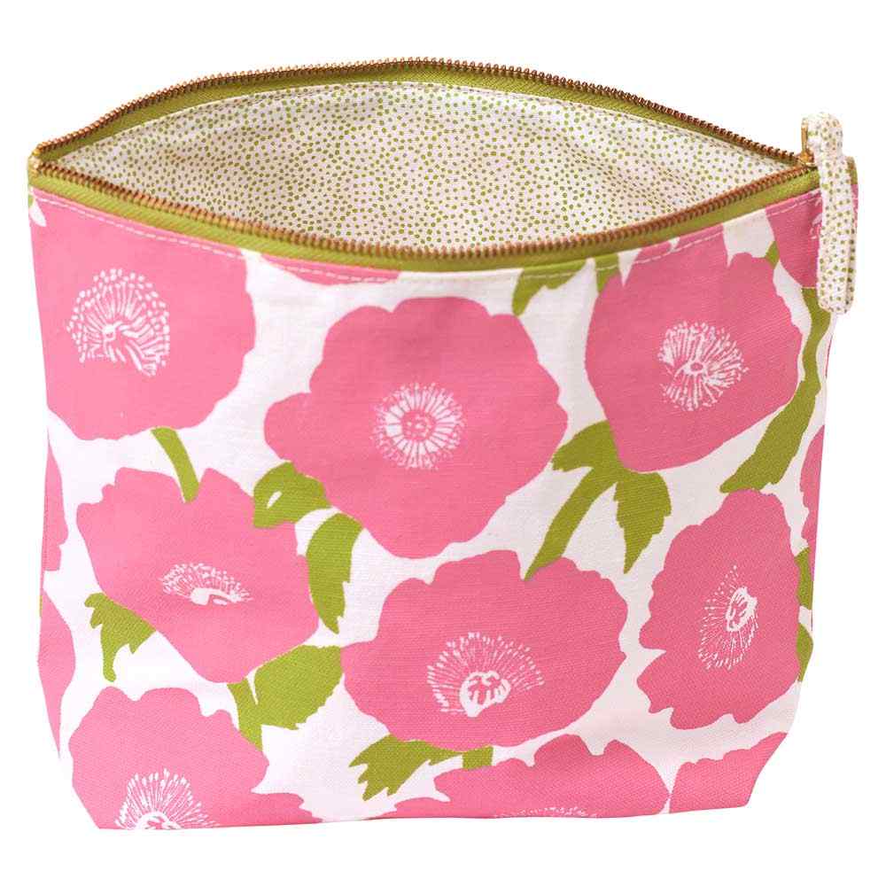 Poppies Pink Pouch Large Pouch - rockflowerpaper