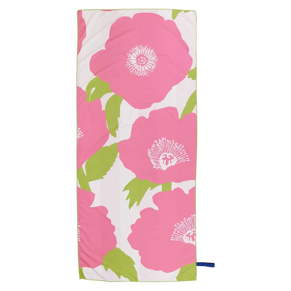 Poppies Pink Reversible Eco Beach Towel Beach Towel - rockflowerpaper