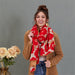 Poppies Red Reversible Wrap Scarf