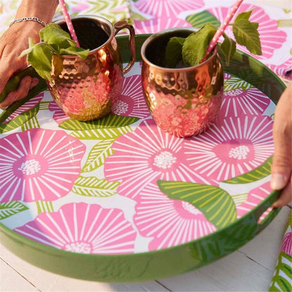 Poppy Papaver 15 Inch Round Tray Tray - rockflowerpaper