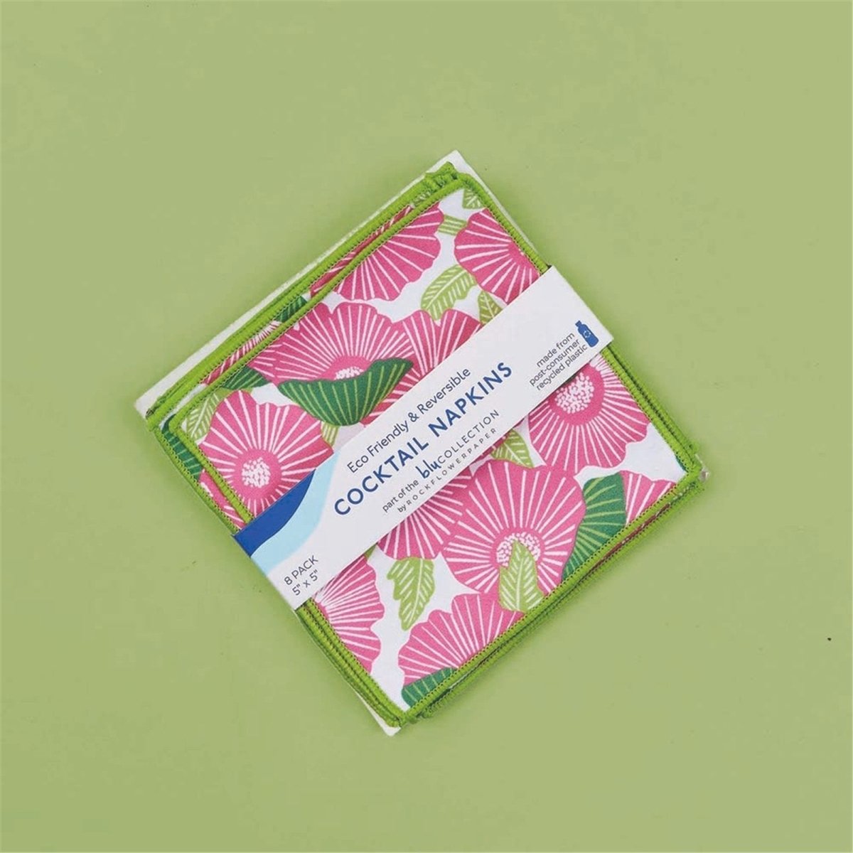 Poppy Papaver blu Kitchen Reusable Cocktail Napkins Set of 8 Reusable Cocktail Napkin - rockflowerpaper