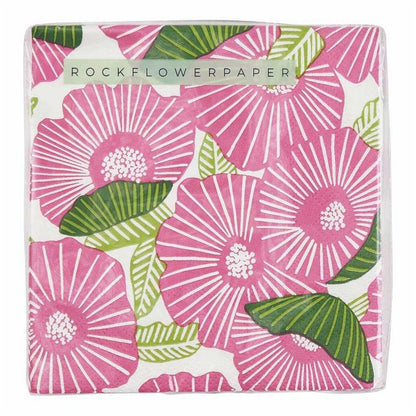 Poppy Papaver Paper Cocktail Napkins (Pack of 20) Paper Cocktail Napkin - rockflowerpaper