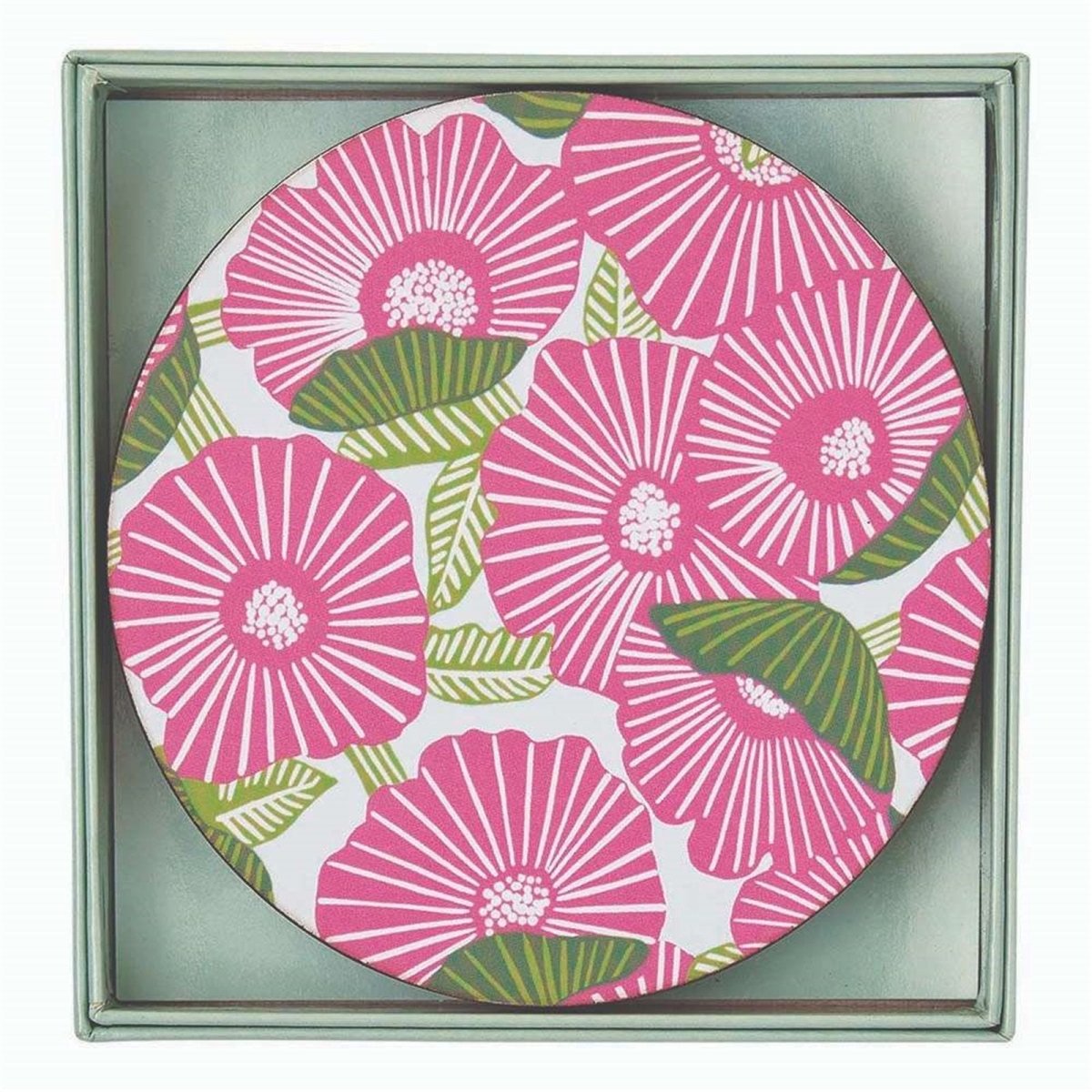 Poppy Papaver Round Coaster - Set of 4 Coaster - rockflowerpaper