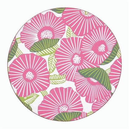 Poppy Papaver Round Coaster - Set of 4 Coaster - rockflowerpaper