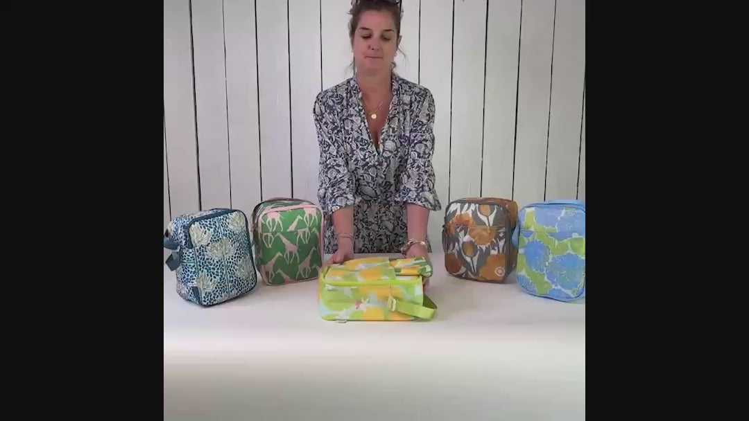 Giraffe Pink &amp; Green Lunch Tote