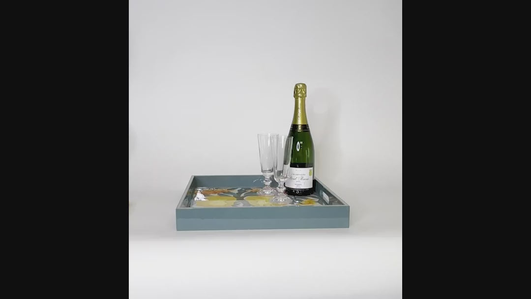 Cityscape Yuletide Square Lacquer Serving Tray