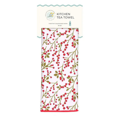 Red Berries Eco Kitchen Tea Towel Tea Towel - Rockflowerpaper