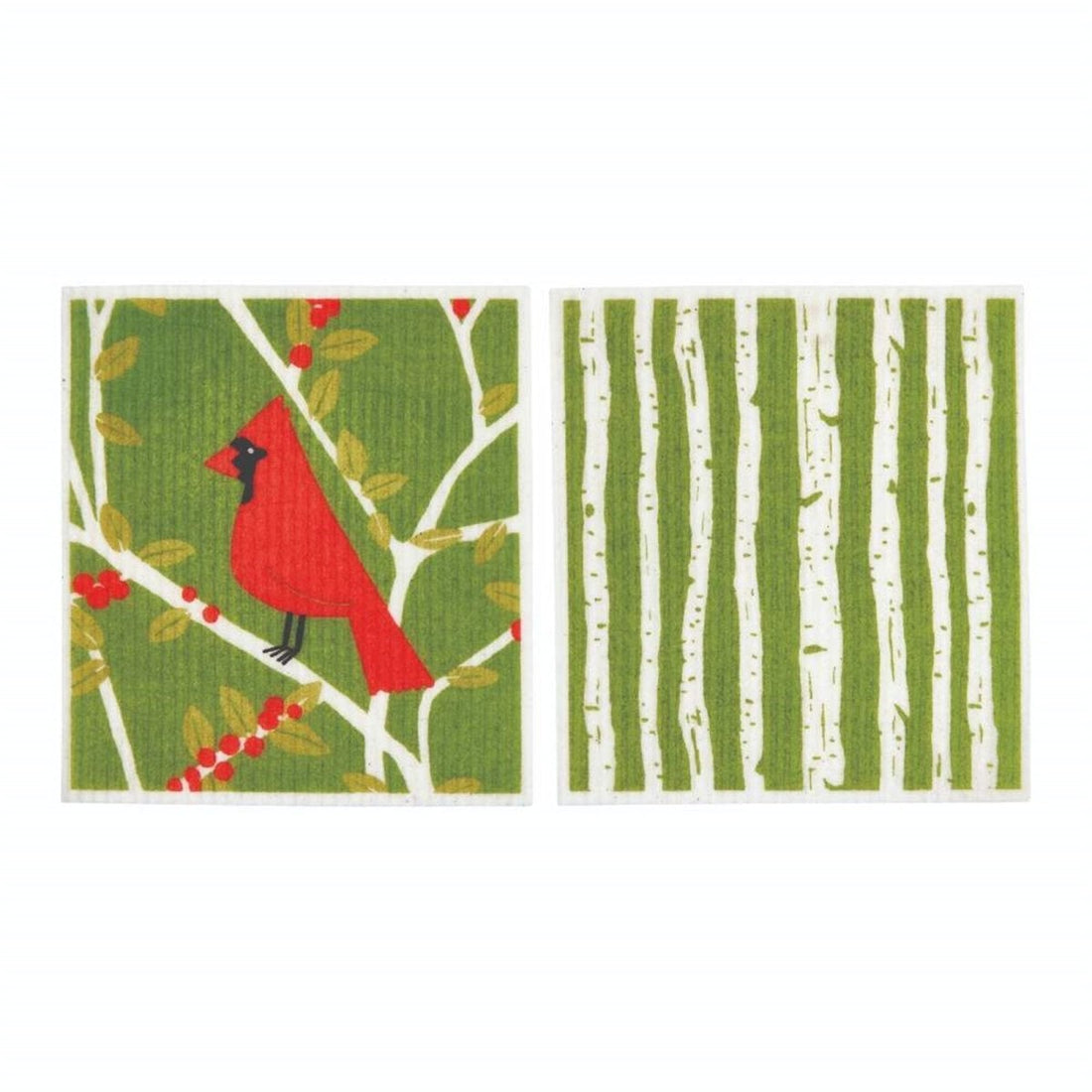 Red Cardinal Eco - Friendly blu Sponge Cloth - Set of 2 Eco Cloth - rockflowerpaper