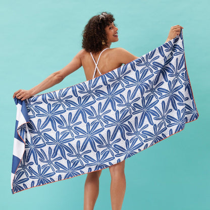 Reversible Eco Beach Towel | Geo Starfish Design Beach Towel - rockflowerpaper