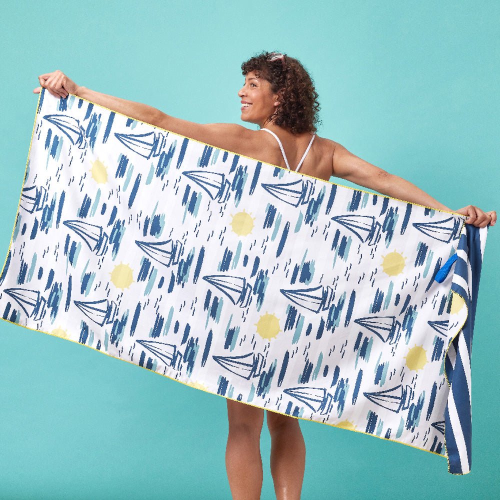 Sails Reversible Eco Beach Towel Beach Towel - rockflowerpaper