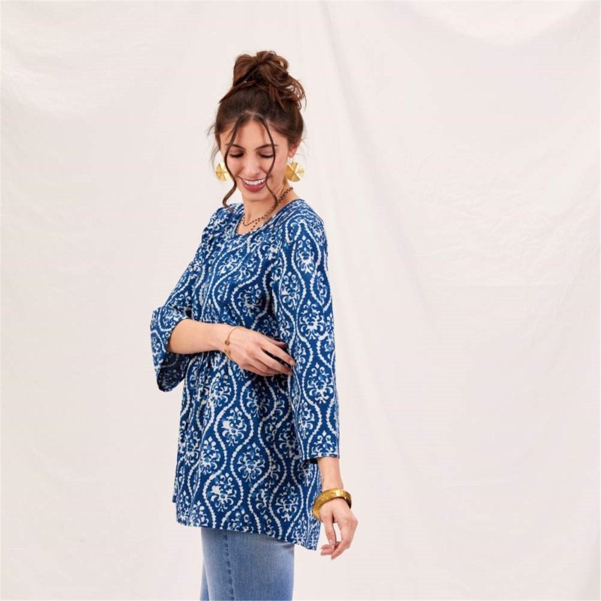 Sara Indigo Bohemian Tunic Tunic - rockflowerpaper