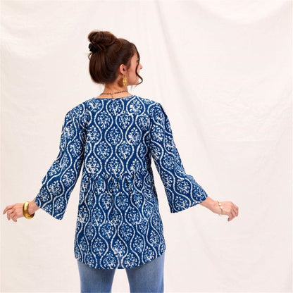 Sara Indigo Bohemian Tunic Tunic - rockflowerpaper