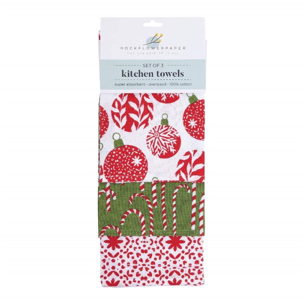 Scandi Ornaments Cotton Kitchen Towels (Set of 3) Cotton Kitchen Towel - rockflowerpaper