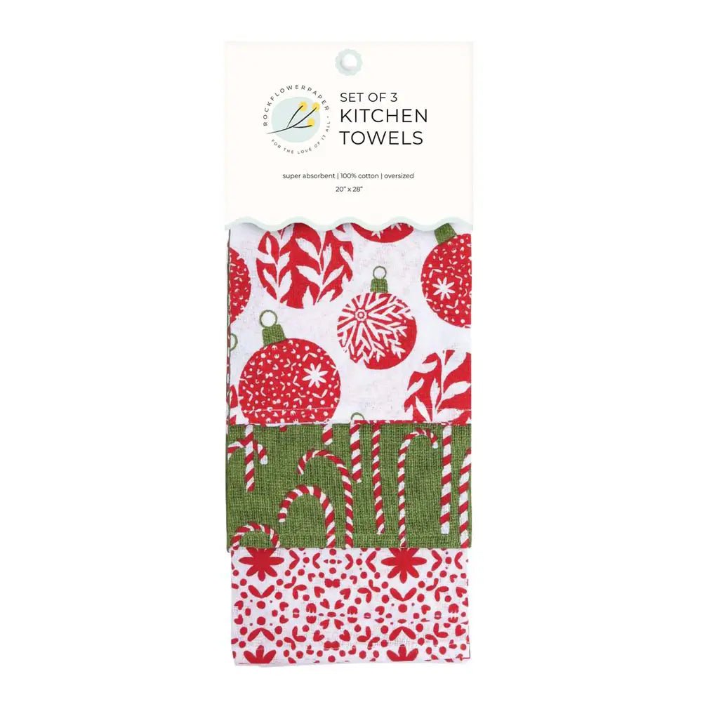 Scandi Ornaments Cotton Kitchen Towels (Set of 3) Cotton Kitchen Towel - Rockflowerpaper