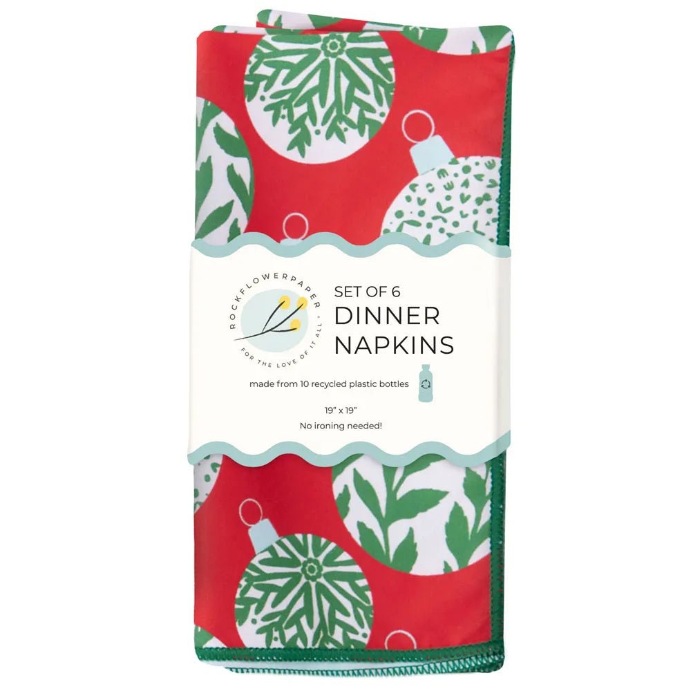 Scandi Ornaments Eco Dinner Napkins (Set of 6) Dinner Napkin - Rockflowerpaper