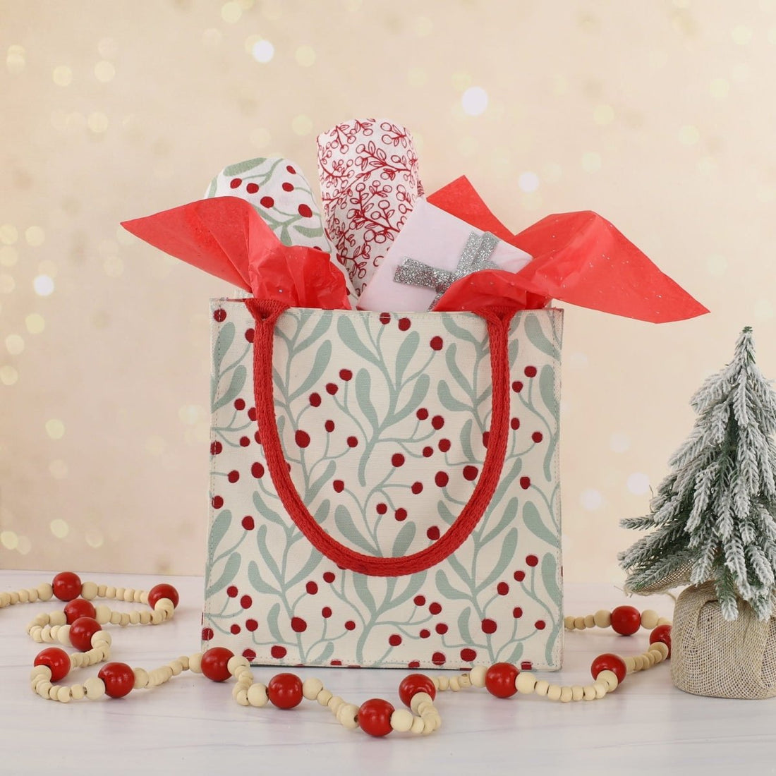 Scarlet Mistletoe Reusable Itsy Bitsy Gift Bag Gift Bag - Rockflowerpaper