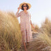 Scarlet Pink Long Tiered Cotton Dress