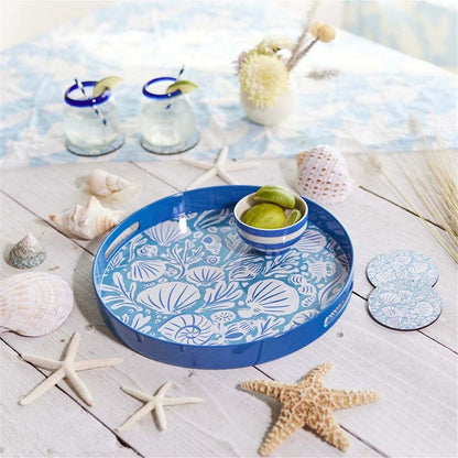 Sea Life 15 Inch Round Tray Tray - rockflowerpaper