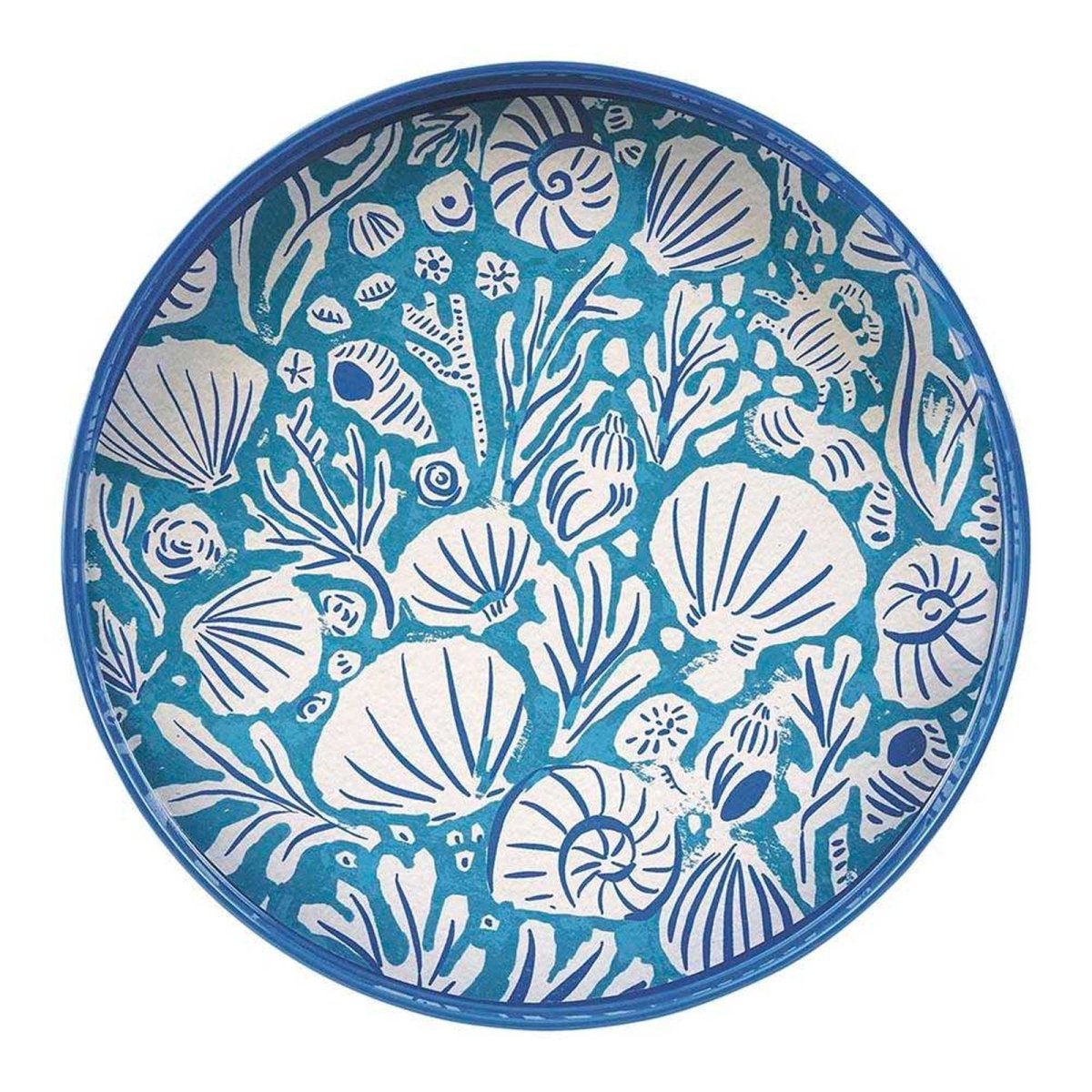 Sea Life 15 Inch Round Tray Tray - rockflowerpaper