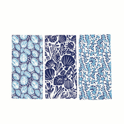 Sea Life Kitchen Cotton Towels (Set of 3) Cotton Kitchen Towel - rockflowerpaper