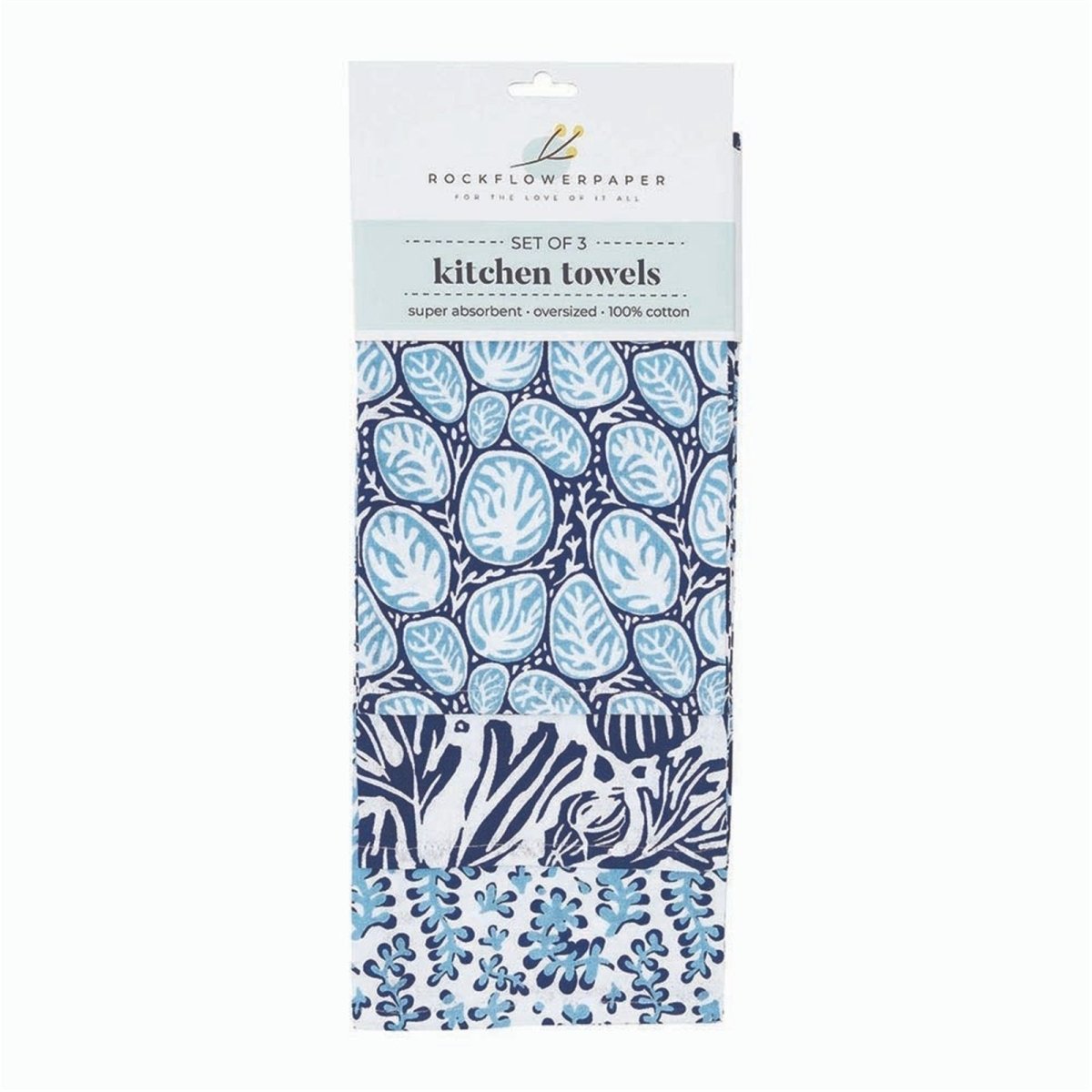 Sea Life Kitchen Cotton Towels (Set of 3) Cotton Kitchen Towel - rockflowerpaper