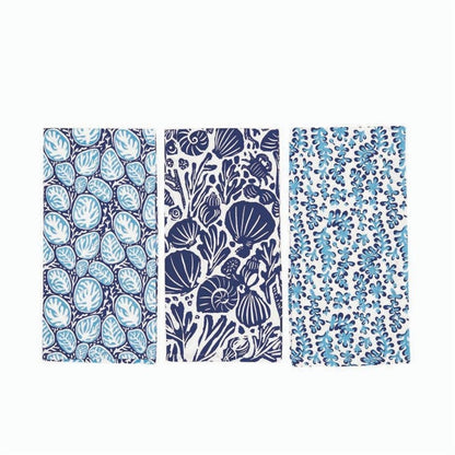 Sea Life Kitchen Cotton Towels (Set of 3) Cotton Kitchen Towel - rockflowerpaper