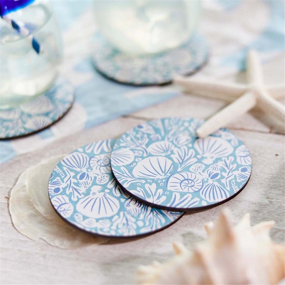 Sea Life Round Coaster - Set of 4 Coaster - rockflowerpaper