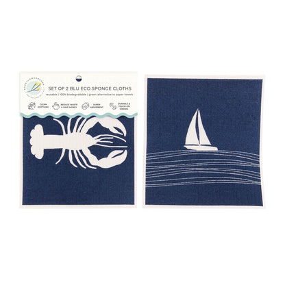 Seaside blu Eco Sponge Cloths (Set of 2) Eco Cloth - rockflowerpaper