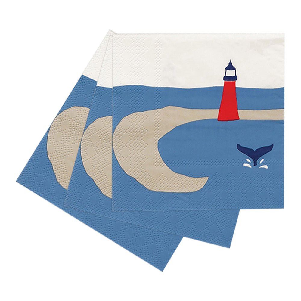 Seaside Lighthouse Paper Cocktail Napkins (Pack of 20) Paper Cocktail Napkin - rockflowerpaper