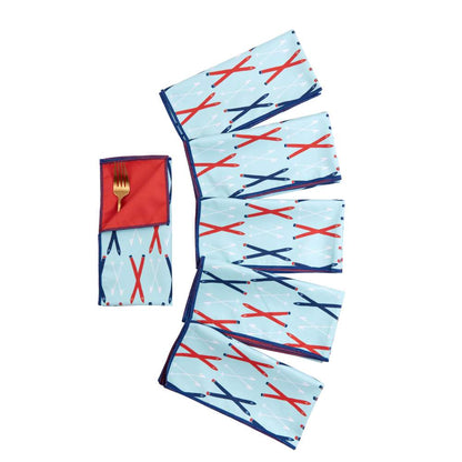 Ski Time blu Dinner Napkin Dinner Napkin - rockflowerpaper