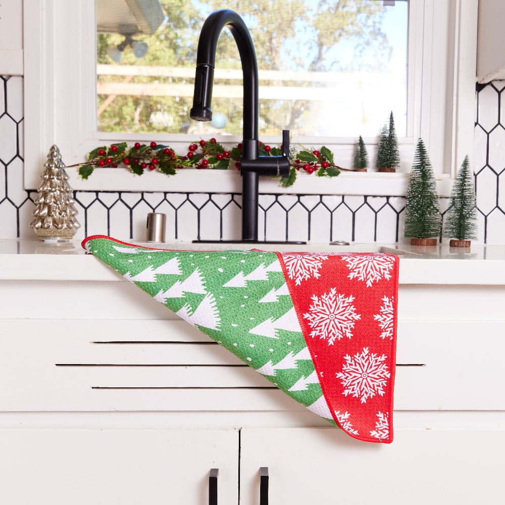 Snowflake blu Kitchen Tea Towel Tea Towel - Rockflowerpaper