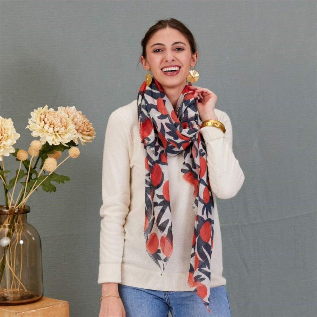 Softbloom Red Featherweight Scarf Scarf - rockflowerpaper